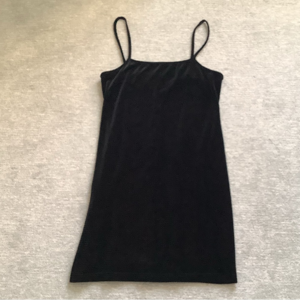 Vintage Y2K Younique Black Velvet Dress with Magenta Lining Sz. Jr. L